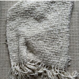 Pier 1 Cream Textured Throw Blanket